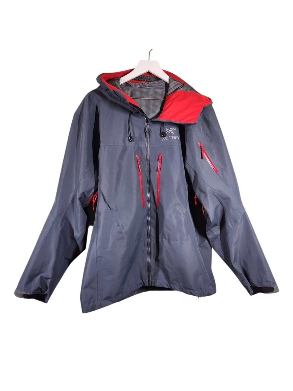 ARCTERYX ALPHA GORETEX PRO NO FLAWS BEAUTIFUL PARKA TOP OF LINE GRAY AND RED